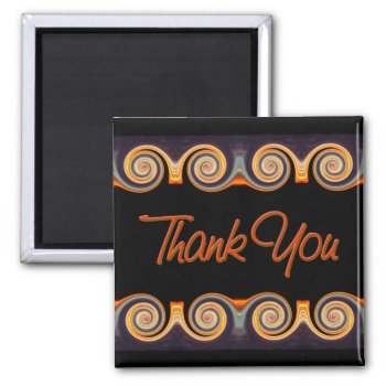 Vibrant Sunset Swirl Thank You Magnet by anuradesignstudio at Zazzle