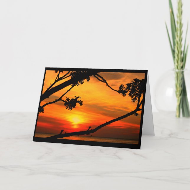 Vibrant Sunset Thinking Of You Card (Front)