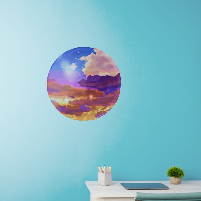 Vibrant Sunset Wall Decal  (Home Office)