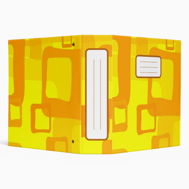 Vibrant Sunshine Flow – Modern Abstract Art Shapes 3 Ring Binder (Background)