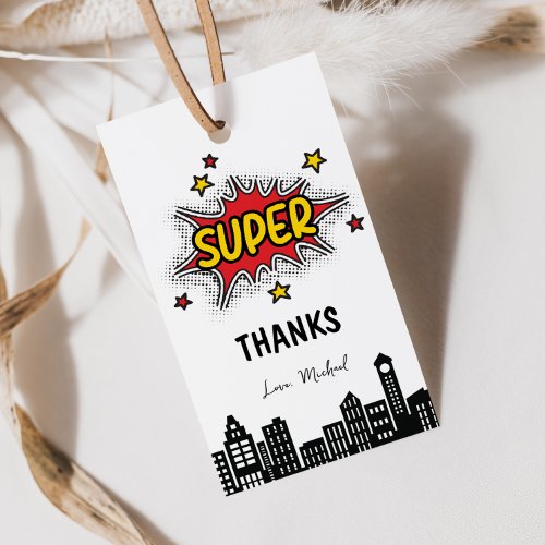 Vibrant Superhero Editable Gift Tag