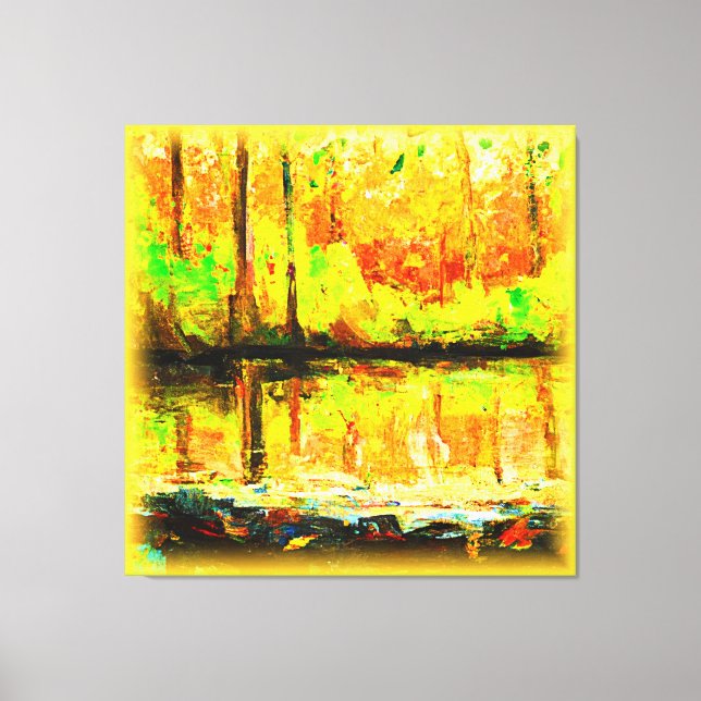 "Vibrant Swamp Forest" Cute Painting. Buy Now Canvas Print (Front)