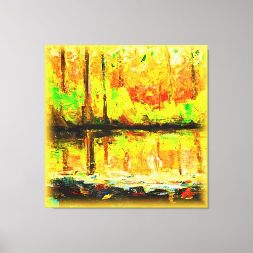 Vibrant Swamp Forest Cute Painting Buy Now Canvas Print