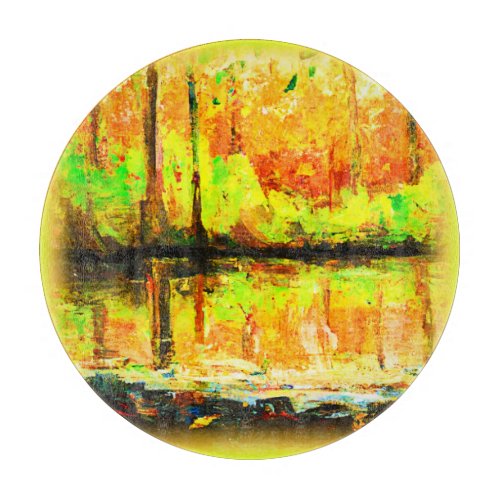 Vibrant Swamp Forest Cute Painting Buy Now Cutting Board