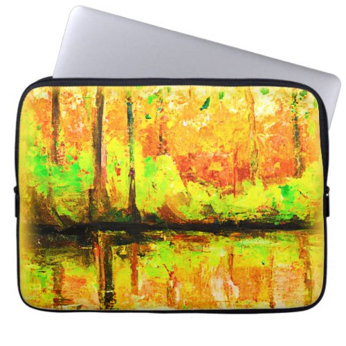 Vibrant Swamp Forest Cute Painting Buy Now Laptop Sleeve