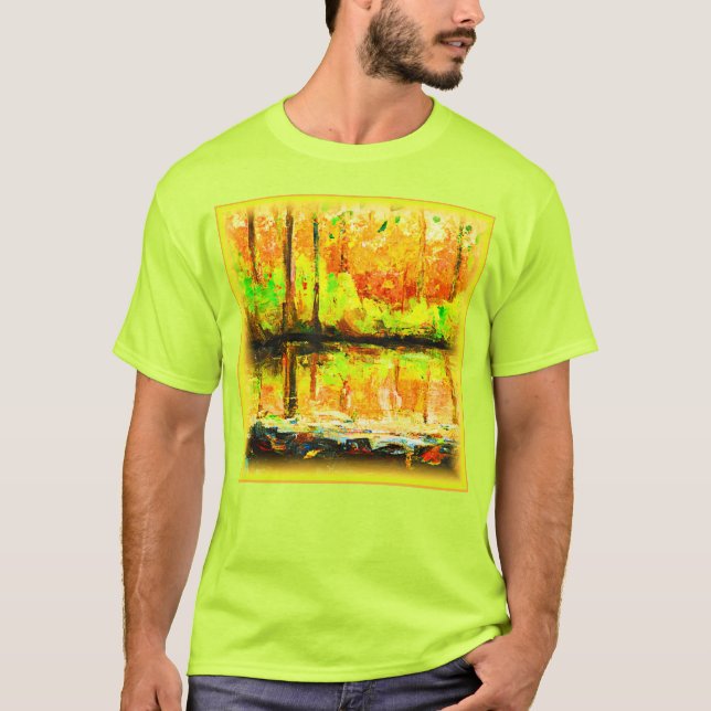 "Vibrant Swamp Forest" Cute Painting. Buy Now T-Shirt (Front)