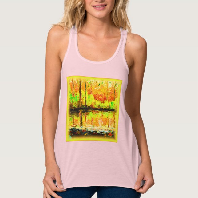 "Vibrant Swamp Forest" Cute Painting. Buy Now Tank Top (Front)