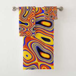 Vibrant Swirl: A Colorful Abstract Bath Towel Set