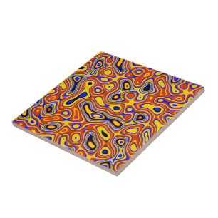 Vibrant Swirl: A Colorful Abstract Ceramic Tile