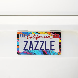 Vibrant Swirl Art License Plate Frame