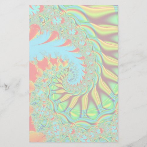 Vibrant swirl fractal stationary stationery