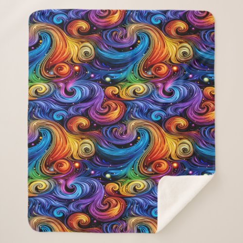 Vibrant Swirl Pattern Fleece Blanket