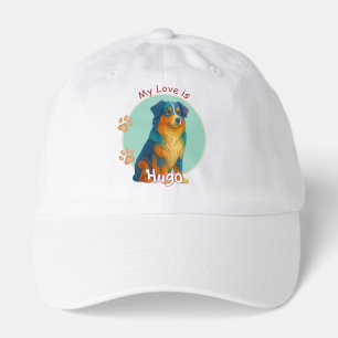 Vibrant Swirl Quilled Australian Shep Dog Portrait Hat