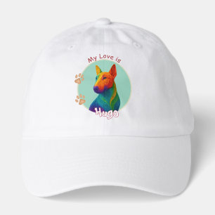 Vibrant Swirl Quilled Bull Terrier dog Portrait Hat