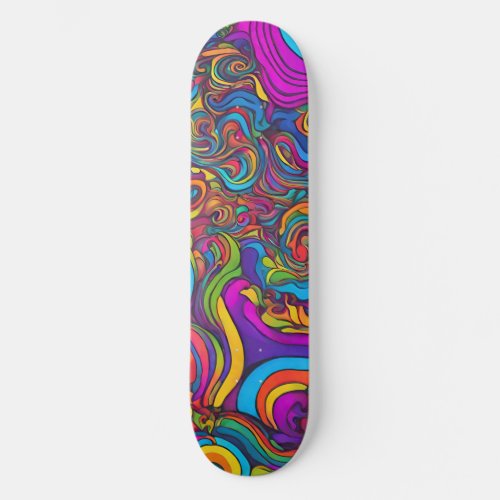 Vibrant Swirl Skateboard
