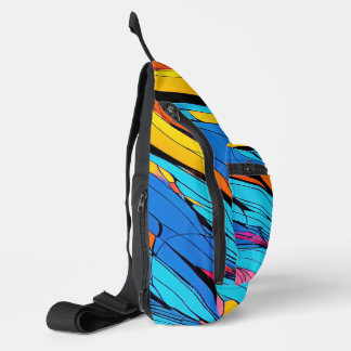 Vibrant Swirls Art Sling Bag Bold Color Print