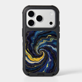 Vibrant Swirls of Blue and Gold 2 iPhone 17 Pro Case