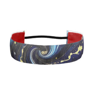 Vibrant Swirls of Blue and Gold 3 Athletic Headband