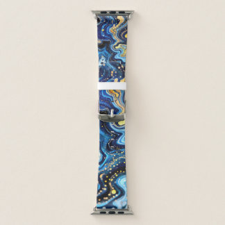 Vibrant Swirls of Blue and Gold 6 Apple Watch Band