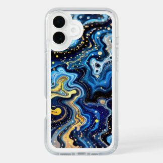 Vibrant Swirls of Blue and Gold 6 iPhone 16 Plus Case