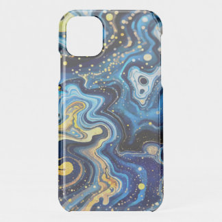 Vibrant Swirls of Blue and Gold 6 iPhone 11 Case