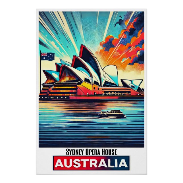 Vibrant Sydney Opera House - Australia Poster (Front)
