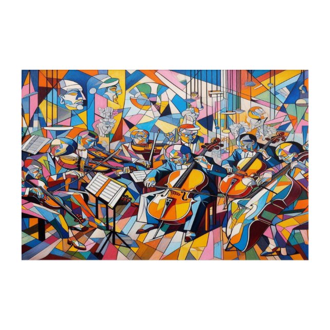 Vibrant Symphony: Abstract Orchestra Art (Front)