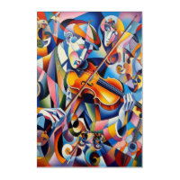 Vibrant Symphony: Abstract Violinist Art