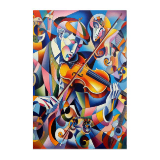 Vibrant Symphony: Abstract Violinist Art