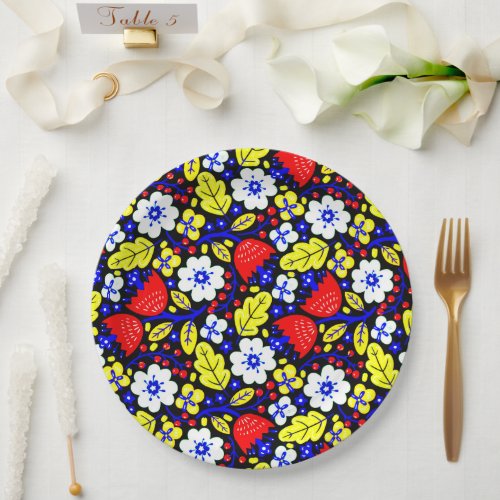 Vibrant Symphony of Nature Colorful Floral Paper Plates