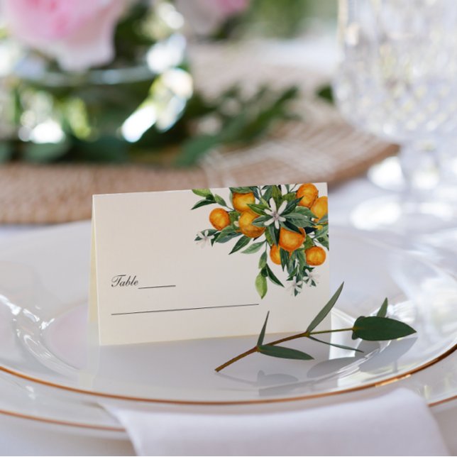 Vibrant Tangerine Citrus Orange Blossom Wedding Business Card (Creator Uploaded)