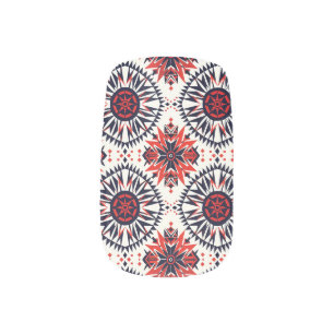 Vibrant Teal "Cosmic Interlock" Boho Nail Art Wrap