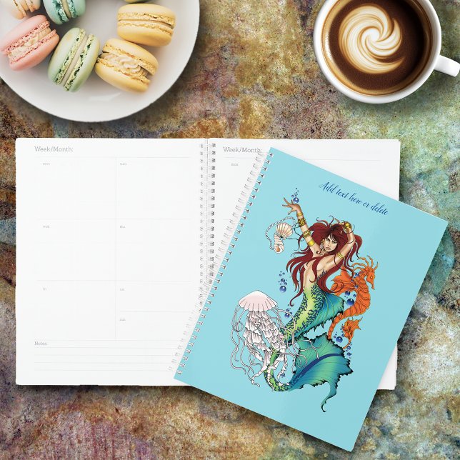Vibrant Teal Fantasy Mermaid Illustration Planner (Creator Uploaded)