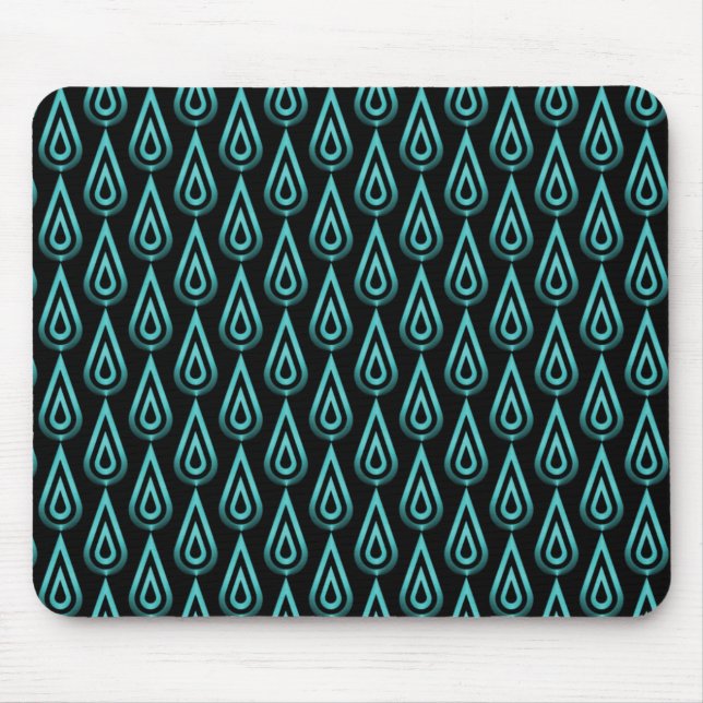 Vibrant Teal Flickering Flames Mousepad (Front)