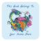 Vibrant Teal Oriental Koi Dragon Lotus Bookplate