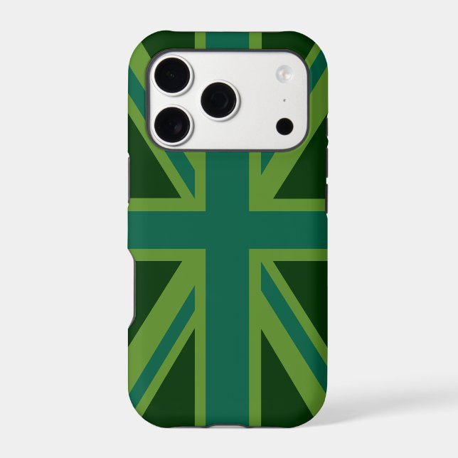 Vibrant Teal Union Jack Iphone Case (Back)
