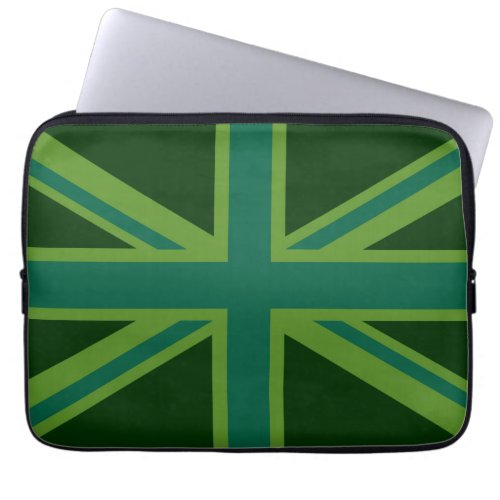 Vibrant Teal Union Jack Laptop Sleeve