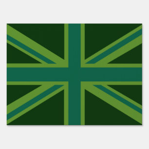 Vibrant Teal Union Jack Yard Sign