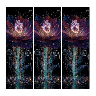 Vibrant Tech Blossom: Heart of Light Art