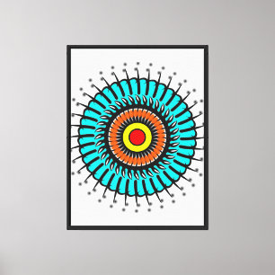 Vibrant Tech Mandala Canvas Print