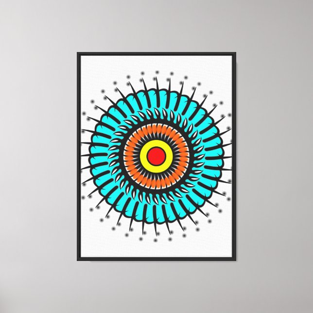 Vibrant Tech Mandala Canvas Print (Front)