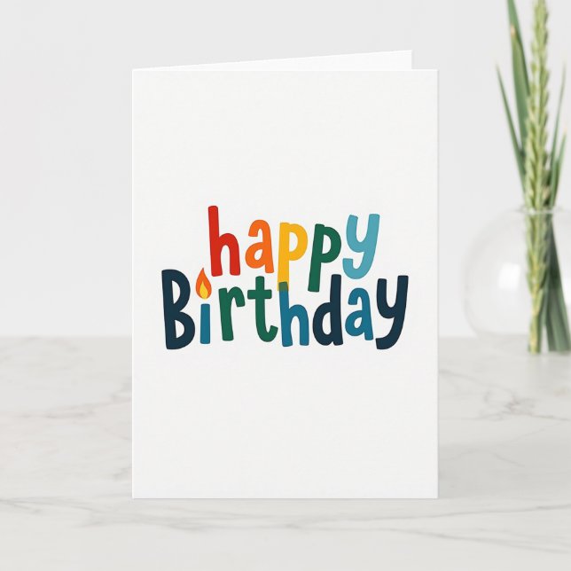 Vibrant Text Birthday Card (Front)
