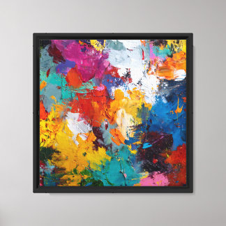 Vibrant Textured Abstract Expressionism Colorful Canvas Print