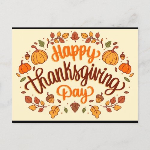 Vibrant Thanksgiving Postcard  Thanksgiving 