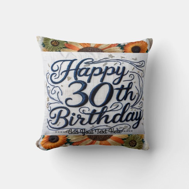 Vibrant Throw Pillow for a Special 30th Birthday (Front)