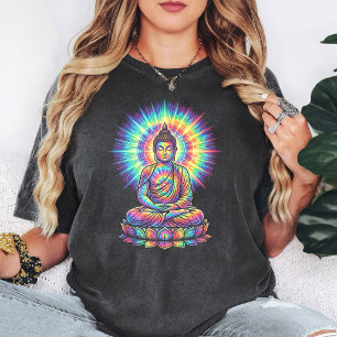 Vibrant Tie Dye Buddha Meditation Lotus T-Shirt