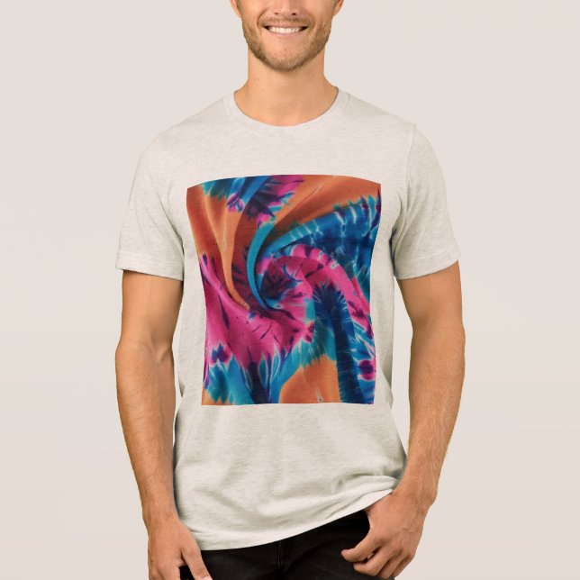 Vibrant Tie-Dye & Dreamy Gradient Pattern Design  Tri-Blend Shirt (Front)