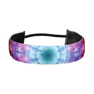 Vibrant Tie Dye Kaleidoscope Rainbow Mandala Athletic Headband