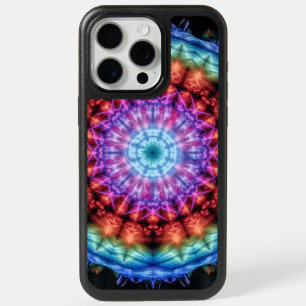 Vibrant Tie Dye Kaleidoscope Rainbow Mandala iPhone 15 Pro Max Case