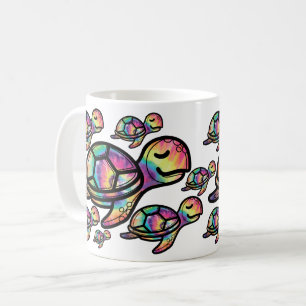 Vibrant Tie Dye Sea Turtle Coffee Mug